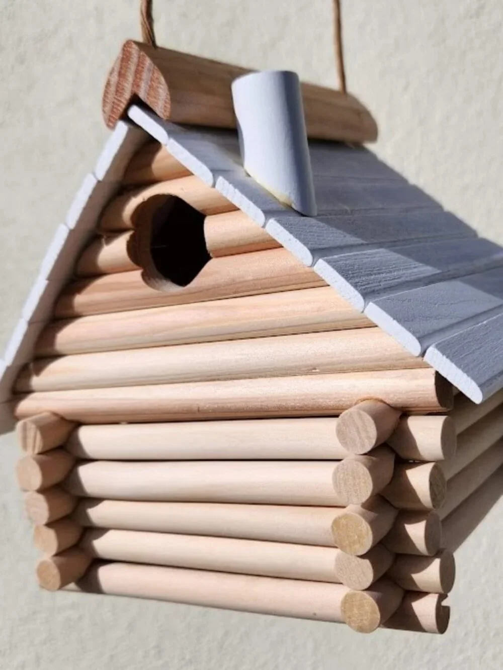 Handmade Lincoln Logs Birdhouse Bird House Garden Decor Insect Hotel 7.7